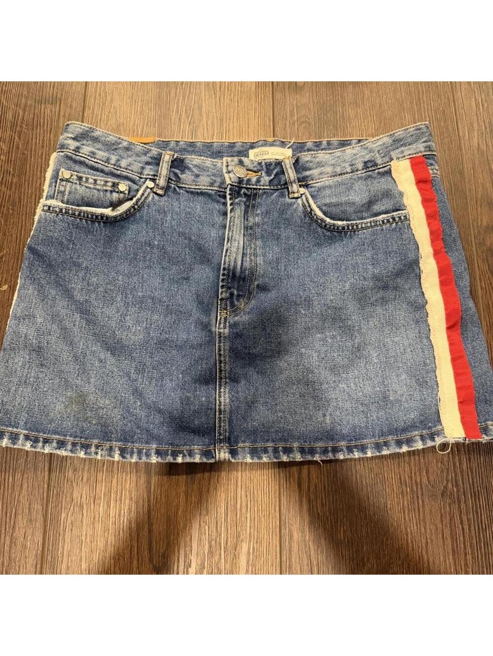 Zara Women's Blue and Navy Skirt